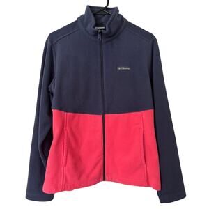 Columbia‎ Womens Blue Pink Zip Front Fleece Jacket Size Large